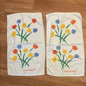 Vintage Marimekko Floral Towels